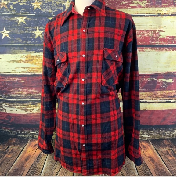 Wyoming Traders Mens Plaid Snap Up Long Sleeve 100% Wool Ranch Wear Shirt - Picture 4 of 8